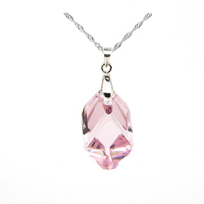Sterling Silver Swarovski Crystal Angel Pendant