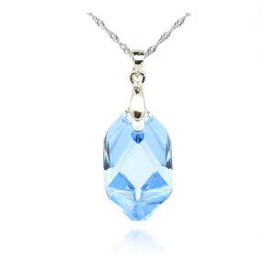 Sterling Silver Swarovski Crystal Angel Pendant