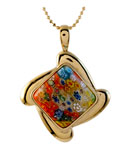 Millefiori Glass Flower Pendant