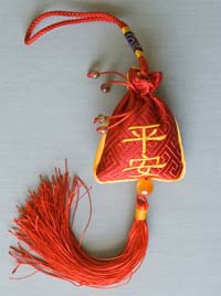 peace brocade hanging